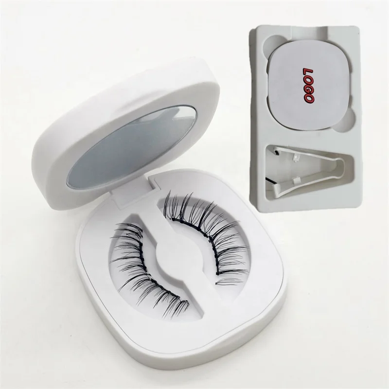 2024 Sunland  New Products  handmade no glue needed No Eyeliner False Eyelashes Soft Magnets Quantum Magnetic Lashes set