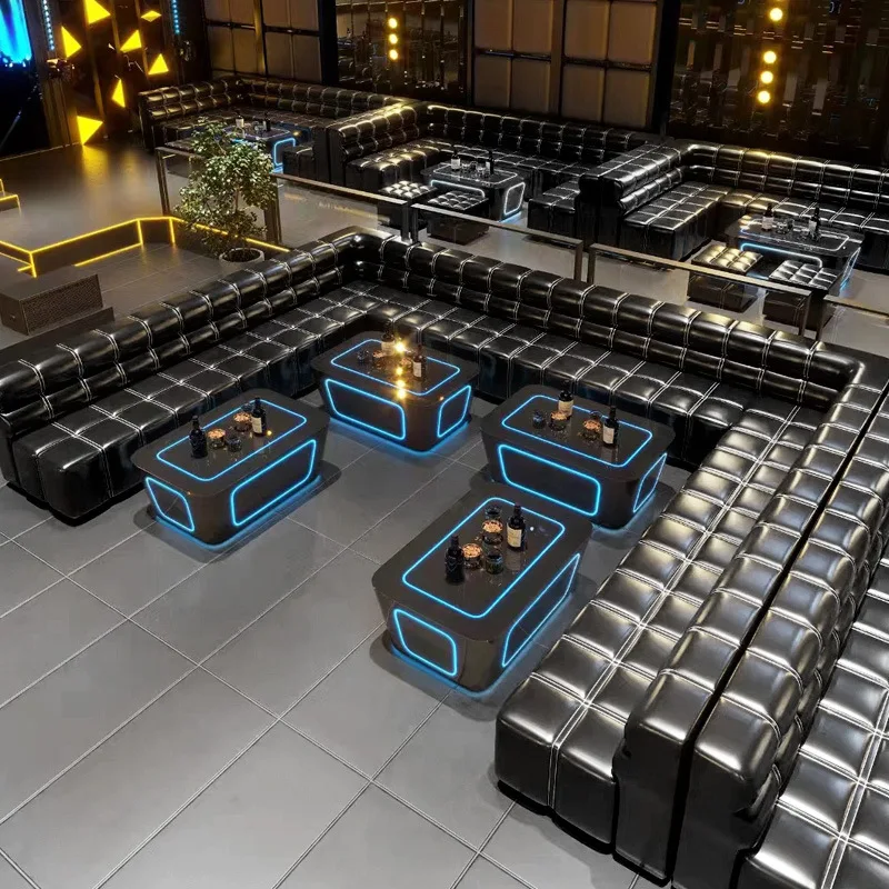 Nightclub  Exterior Hall Wine  Lounge Furniture Dance Club Pub Disco U Shape Leather Vip Bar Sofa Sets