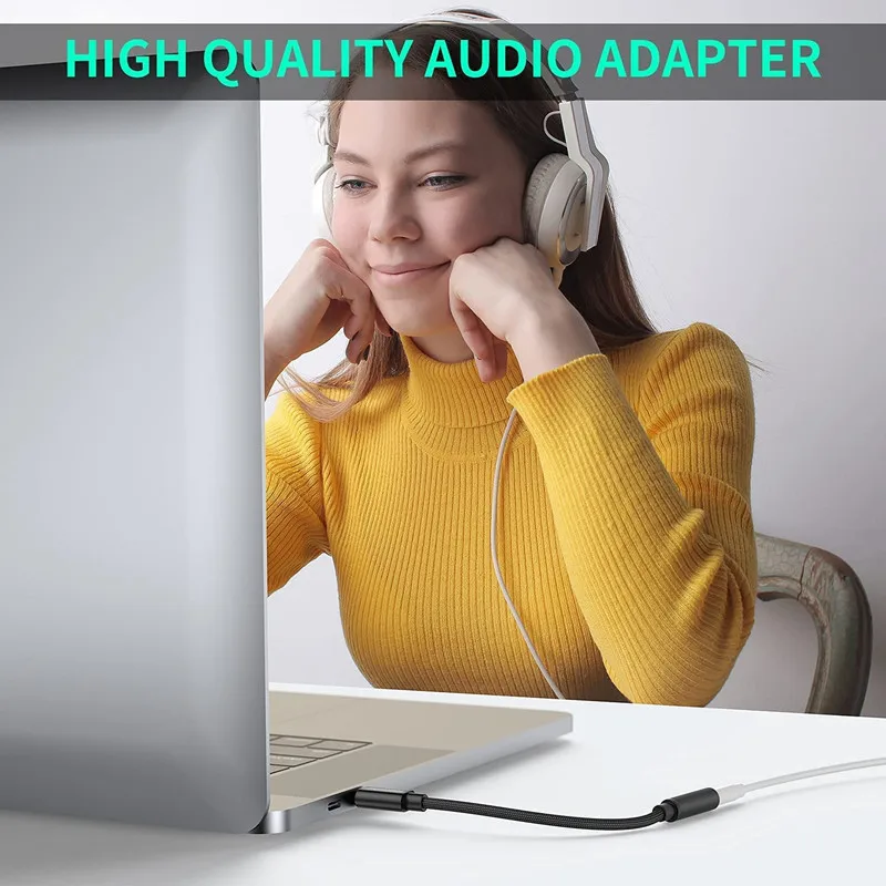 HanPu  factory Audio Cable Usb C to 3.5mm headphone jack adapter For mobile Chip:ALC5686/ALC4050