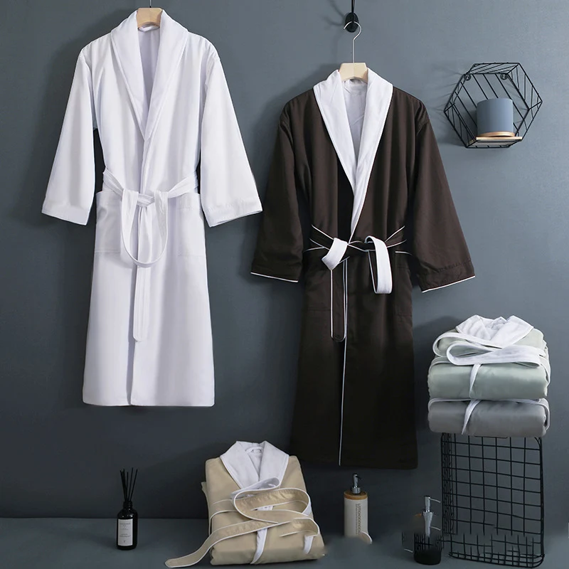 2023 Custom Logo Luxury Bathroom Sleepwear White Terry Hotel Pajamas Plush Spa Bath Robe For Women Men