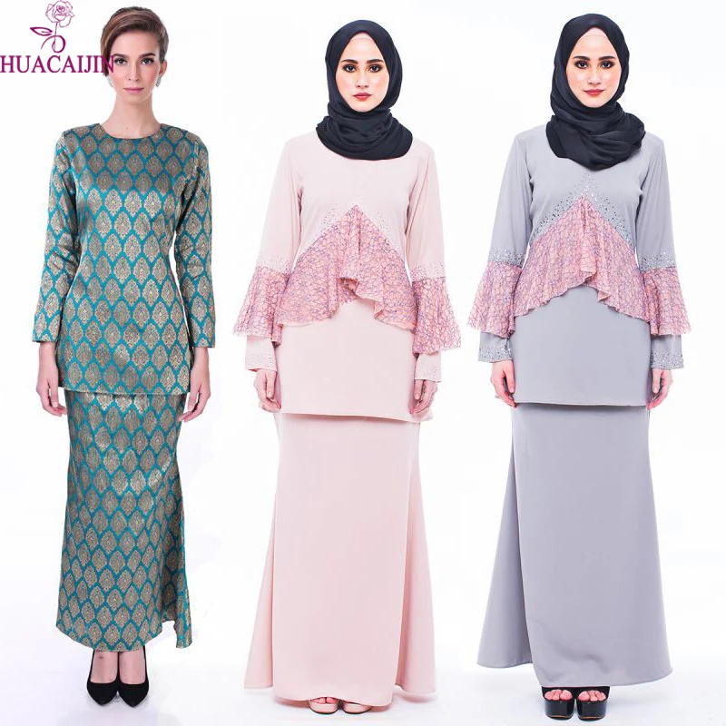Fashion Design Lace Baju Kurung Elegant Hot Sell Pakistan Traditional Clothing Long Sleeve Fashion Baju Kebaya In Malaysia