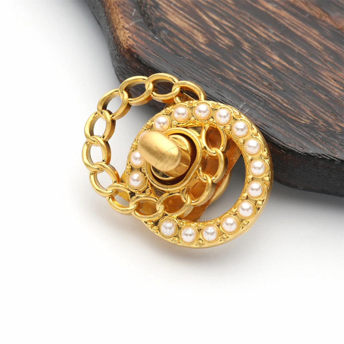 New Hot Sale Double Ring Metal Turn Lock Mix Style Pearl Lock For Women Bag