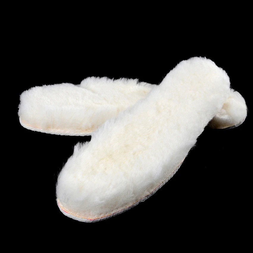 Natural Sheepskin Insoles Cashmere Thermal Shearling Snow Boots Shoe Pad Real Fur Wool Adult Children Winter Shoes Warm Oversize