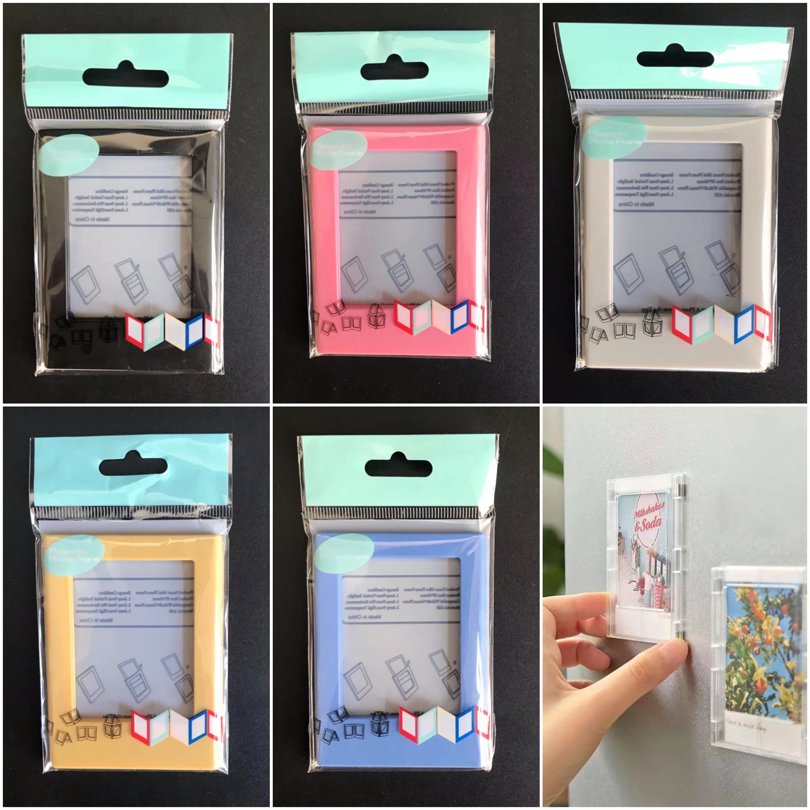 Home Decoration Gift Promotional DIY Acrylic Transparent Photo Frame Display Stand 3 Inch Mini Customised Fridge Magnet