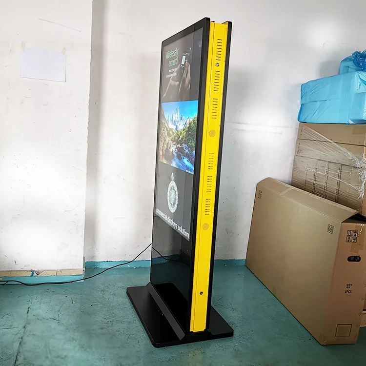Напольный двухэкранный Wifi 4G lcd рекламный киоск для внутренней рекламы 4K дисплей цифровой вывески standee