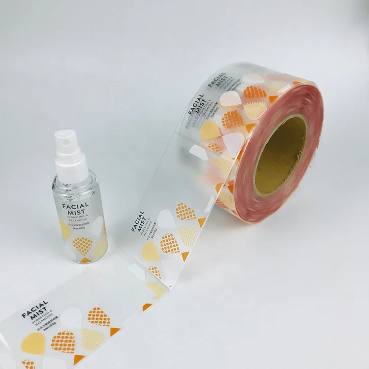 Waterproof transparent cosmetic sticker cear labels for cosmetic jars transparent vinyl label transparent cosmetic label