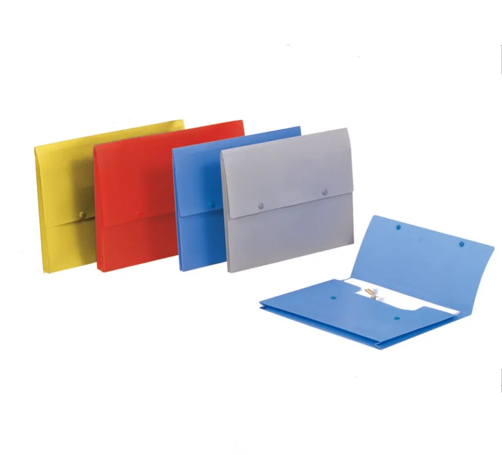 US-F405 Plastic Office A4/FC  size Envelope Snap Button  File Bag Document Folder Bag With Expandable Document Storage Organizer