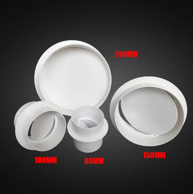 Fresh Air Pipe Check Valve Connector Exhaust Fan Check Valve Pipe Air Damper For Bathroom Kitchen