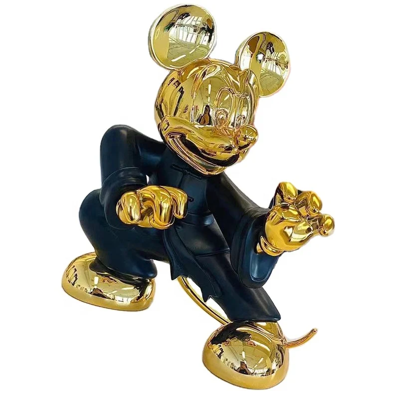 Hot selling Mickey Sculpture Life Size Fiberglass Mickey Mouse Statues Painting Mickey Sculpture Home Decoration