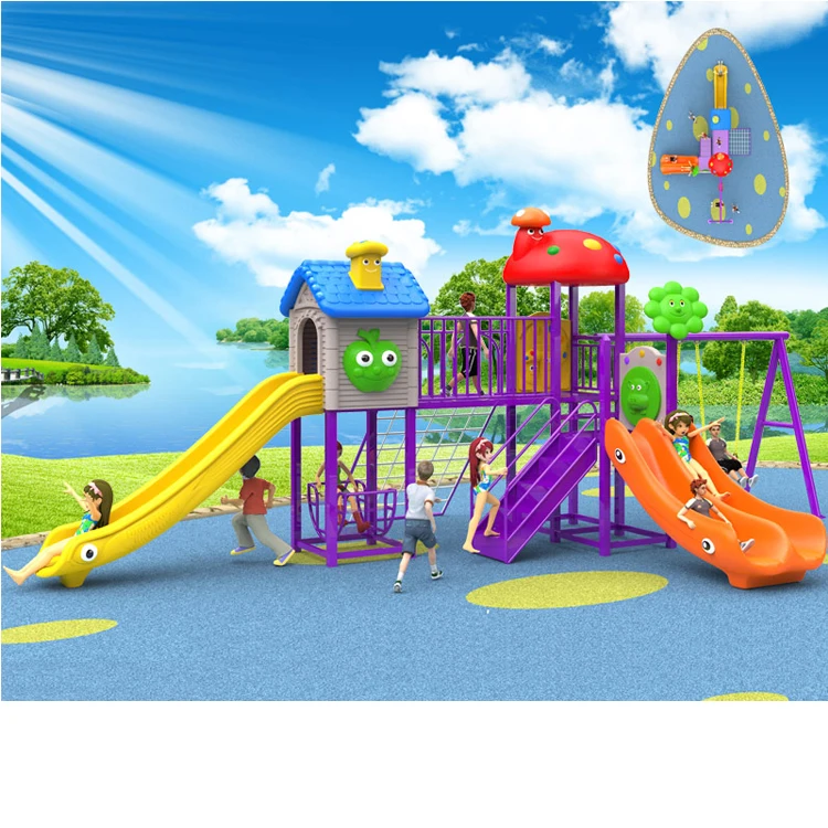 hot sale playground 3 in 1 combine with swing and basketball plastic baby slide for baby