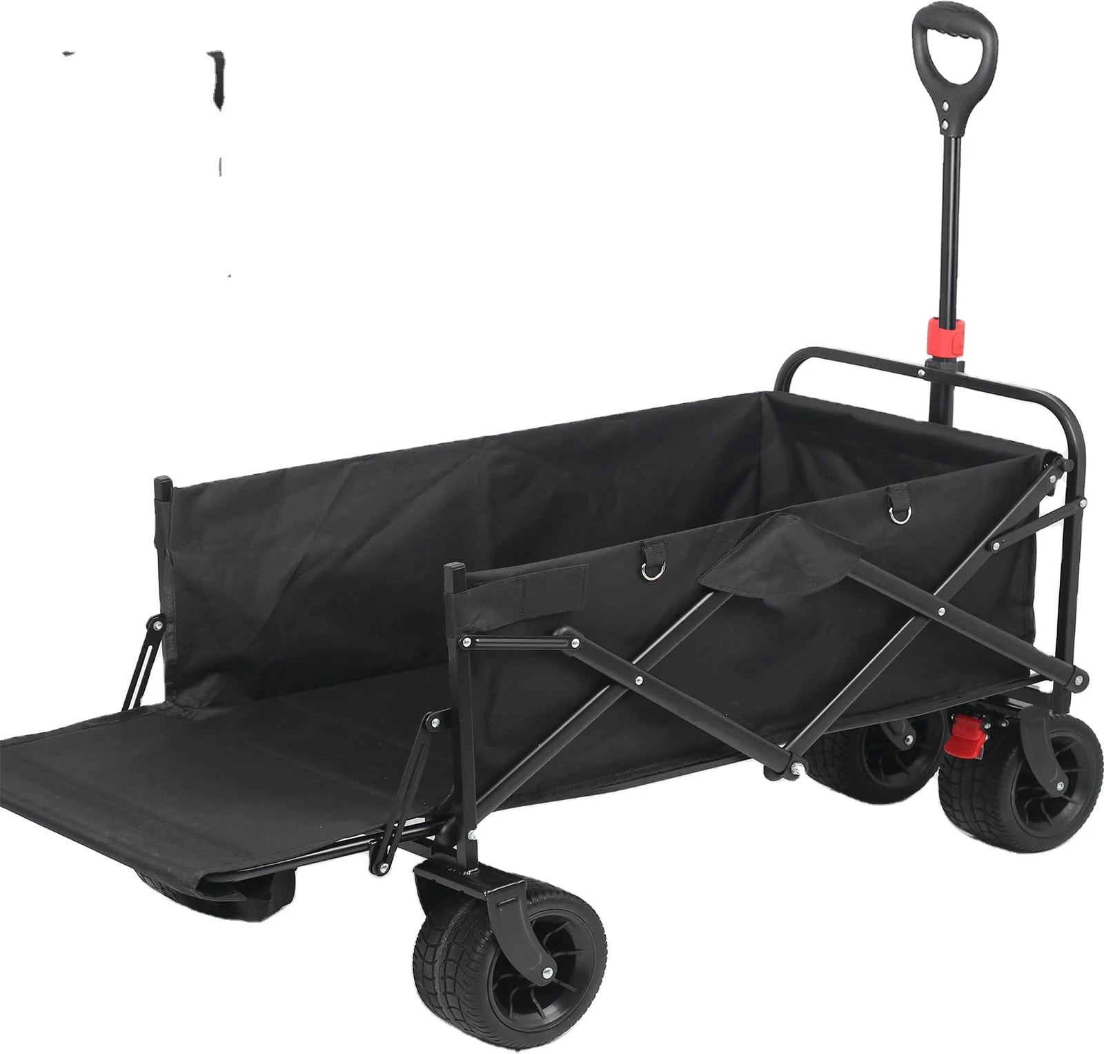 Wholesale Outdoor Furniture Waterproof Oxford Brown Folding Multifunctional Camping Wagon Luggage Trolley Cart With Back Door