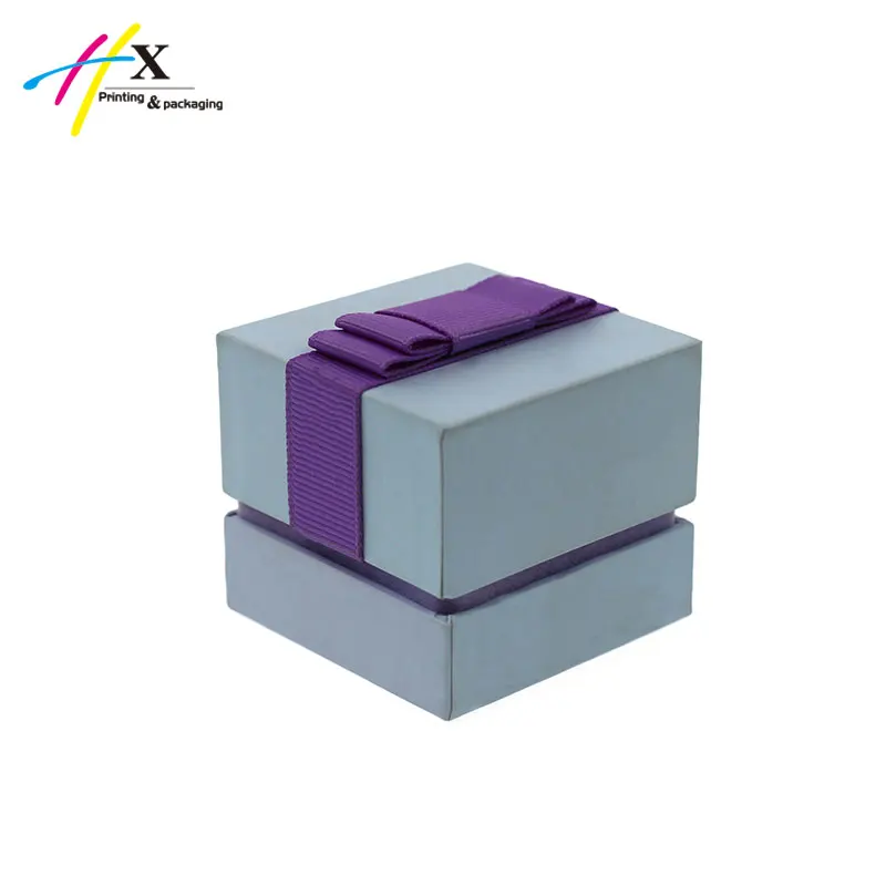 fancy paper gift jewelry box with velvet insert for engagement ring packaging