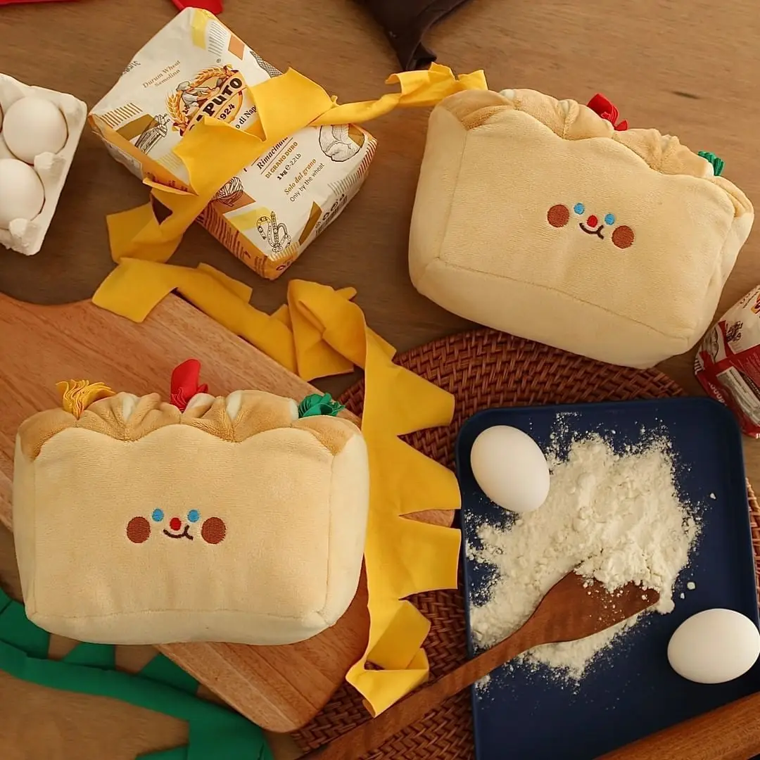 Ins Korean Pet Seek Food Sniffing Paper Bread Toast Dog Plush Toy Hide and Seek