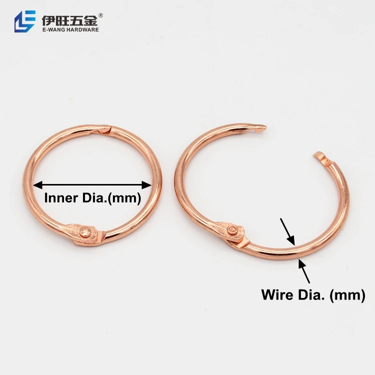 YIWANG Rose Gold Metal Binding Book Rings Loose Leaf Binder Rings for Sketchbook Craft
