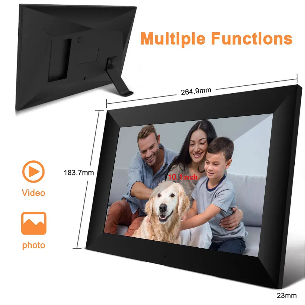 Hot Sales 16gb Storage Auto-rotate Share Photos Via  App Wifi 10.1 Inch Led Digital Frame Photo video frame 7 8 10 12 21.5 inch