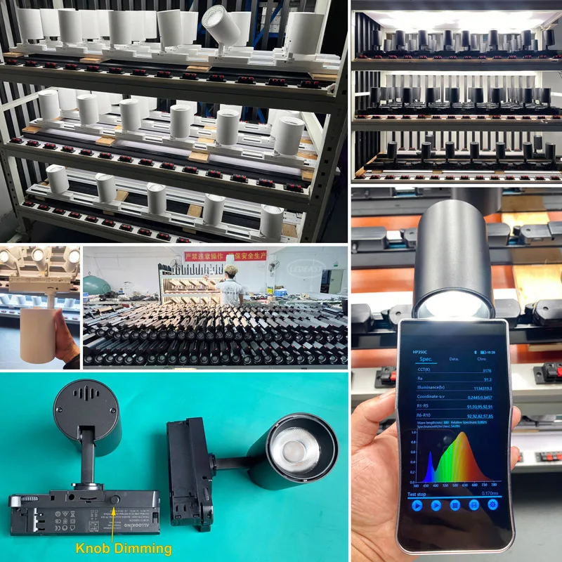 LEDEAST TL26-RF Customizable AC100-240V 2 Wire 3 Wire 4 Wire Track Light Adapter Dip Switch CW Tunable LED Track Light