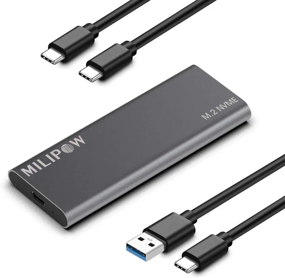 2TB Memory Hard Disk Case External HDD Enclosure Hard Drive Case SSD Box USB Type-C NVME and SATA Compatible M.2 SSD Case