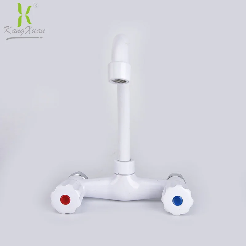 Peerless kitchen white faucet, with two double-handle