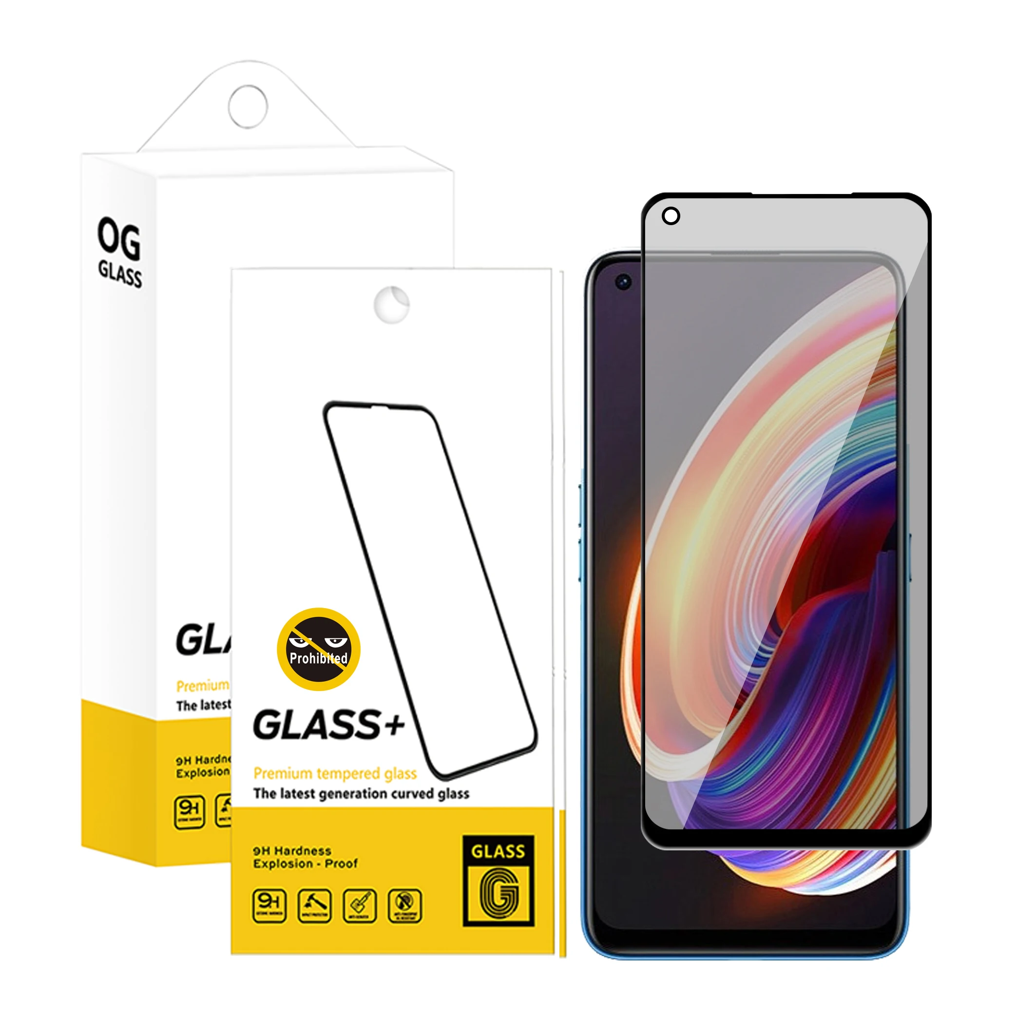 2.5d Full Cover Hd Tempered Glass Anti Spy Privacy Screen Protector For Oppo Realme 7pro X7 X7 Pro Reno 4se
