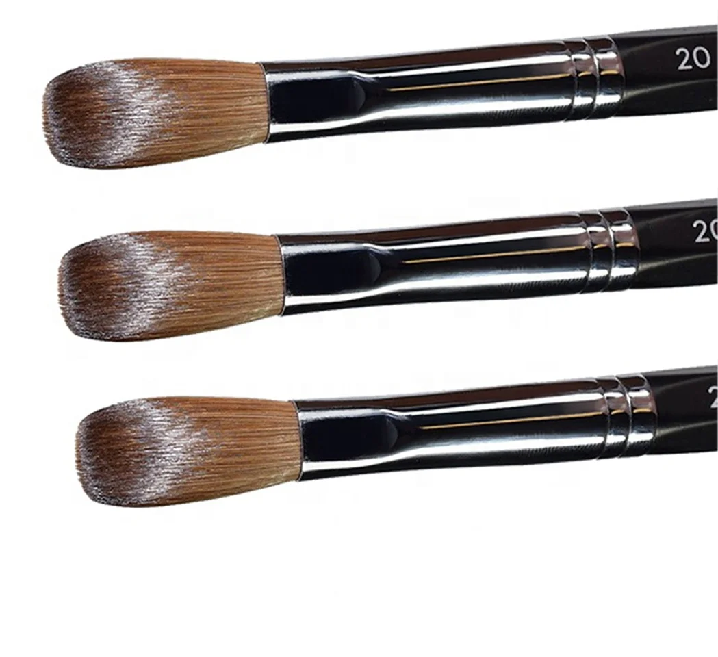 Оптовая продажа профессиональные 100% чистые кисти для акриловых ногтей Kolinsky черная деревянная ручка ОБЖИМНАЯ кисть дизайна с пользовательским логотипом