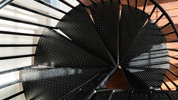 Trade Assurance House Stair Railing Wood Tread Aluminum Channel Balcony Fence Spiral Staircase Kit