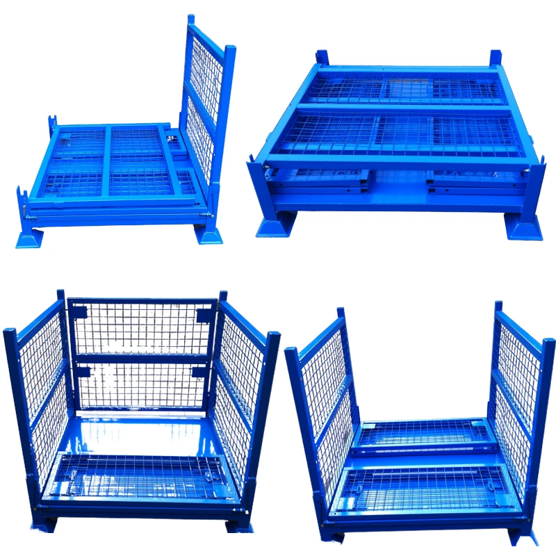 Steel foldable pallet cage pallet container  pallet box