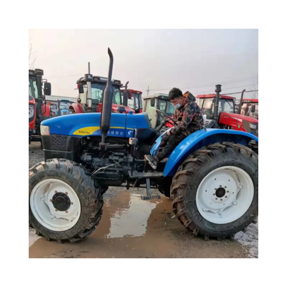 70HP agriculture used for farming tractor New Holland Original engine 4wd in good condition low price for sale