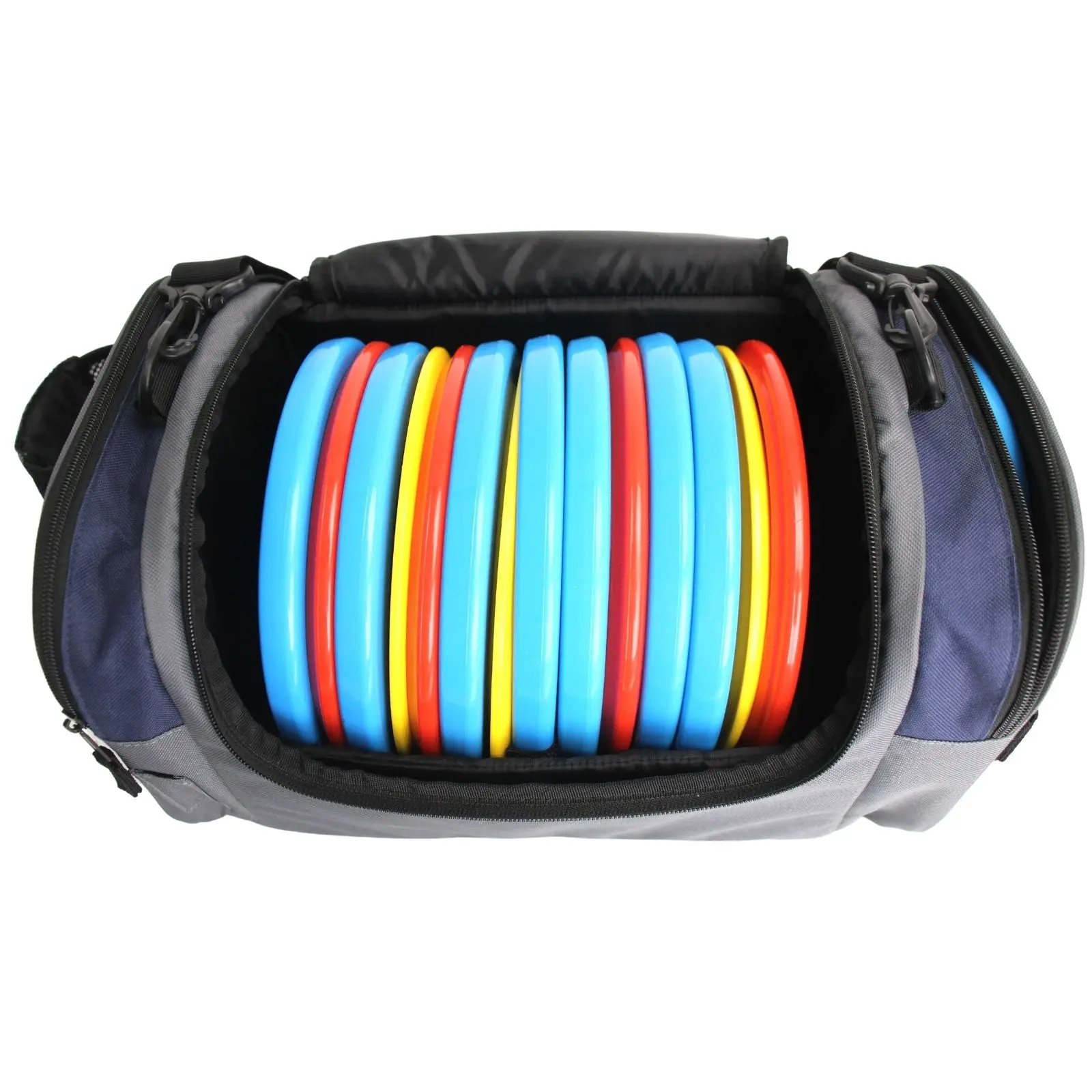 Shuttle Frisbees Disc Golf Sports Bag with Built-in layered Frisbees tray, 18-25 Disc capacity, Adjustable shoulder straps