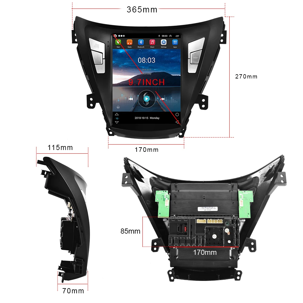 Автомагнитола Camecho 2 Din 9 7 дюйма Android 10 1 GPS-навигация Wi-Fi BT FM Автомобильный плеер для Hyundai Elantra