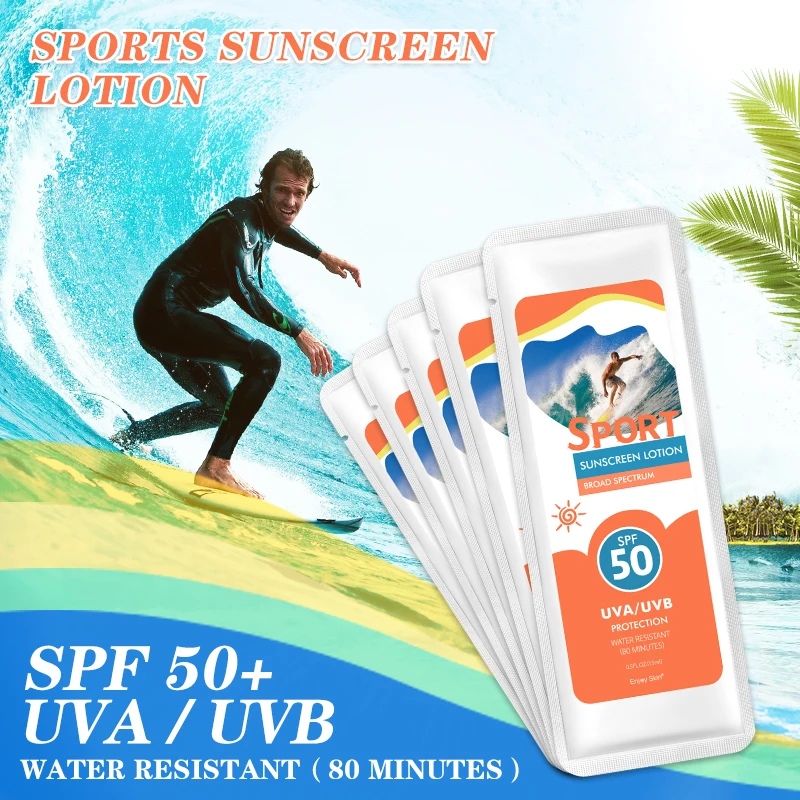 Wholesale Private Label Disposable Bag Sun Screen Cream Organic Waterproof Sports Mineral Sunscreen Lotion Spf 50