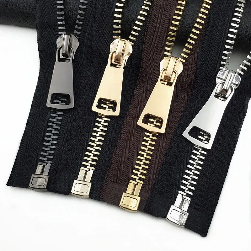 Manufacturer Low Price Custom Clothing Bag 3# 5# 8# Brass YG Open End Close End Metal Zipper Semi Auto Lock Slider