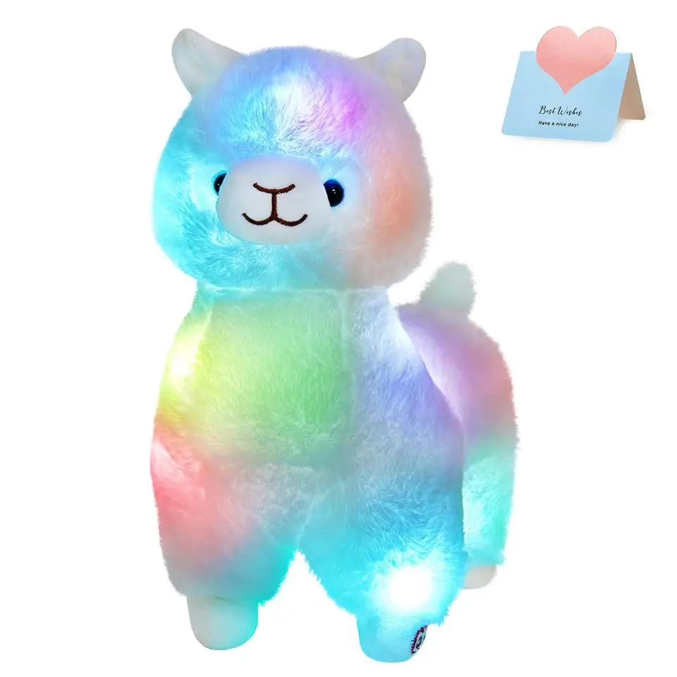2023 New Year Valentines Gifts Black Friday Plush Toys Lighting Glowing Luminous Light-up Toys Llama Animal Toys For Kids