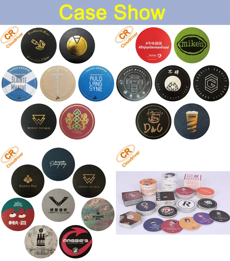 Custom Logo Printed Drink Cardboard Coaster Absorbent Paper Coaster For Hotel / Home / Bar