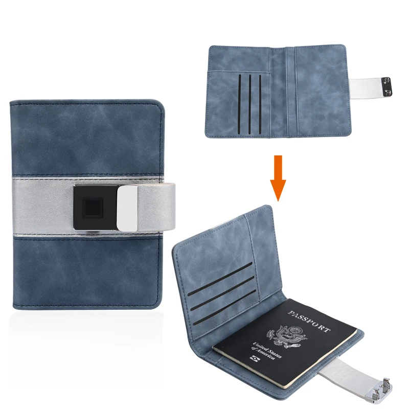 Популярный Держатель для паспорта из искусственной кожи, лоскутный Держатель для паспорта с узором и блокировкой по отпечатку пальца