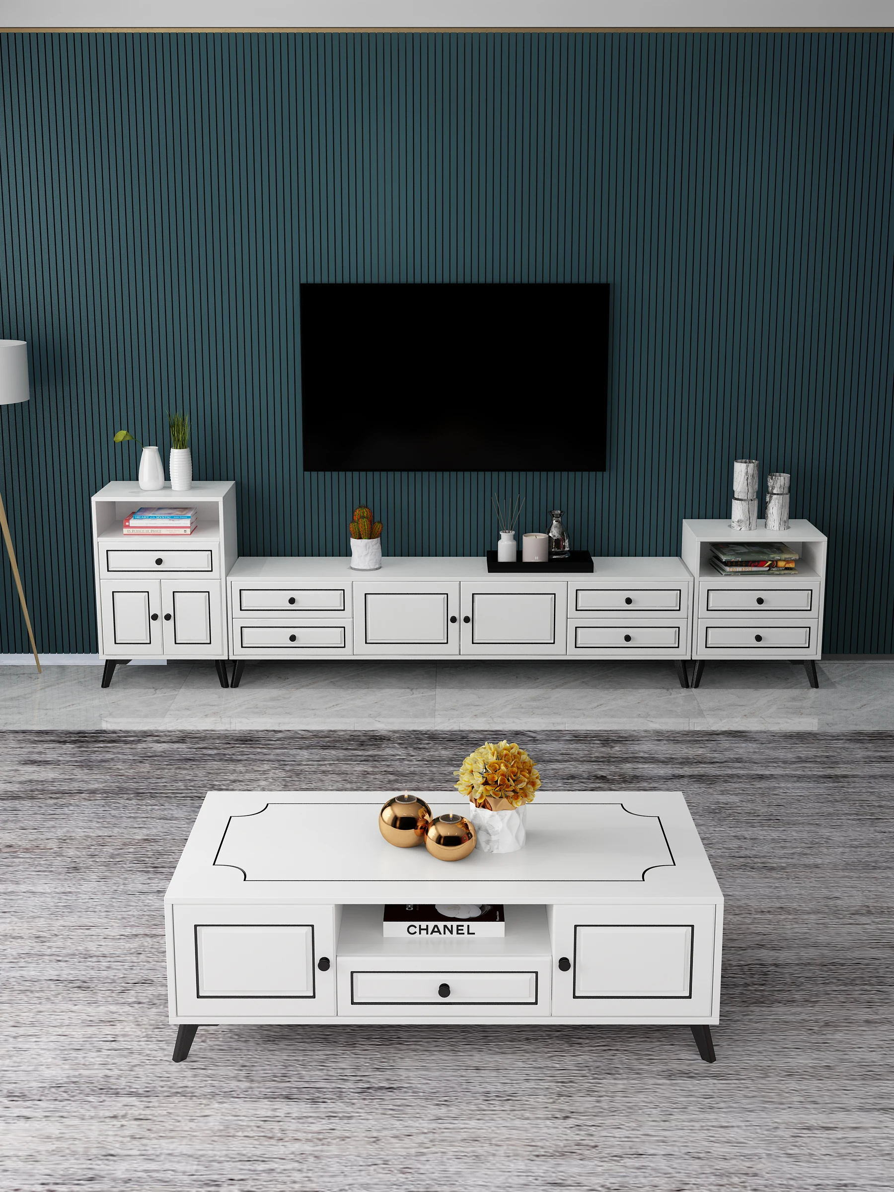 
Modern designs living room furniture tv cabinet white table cabinet 