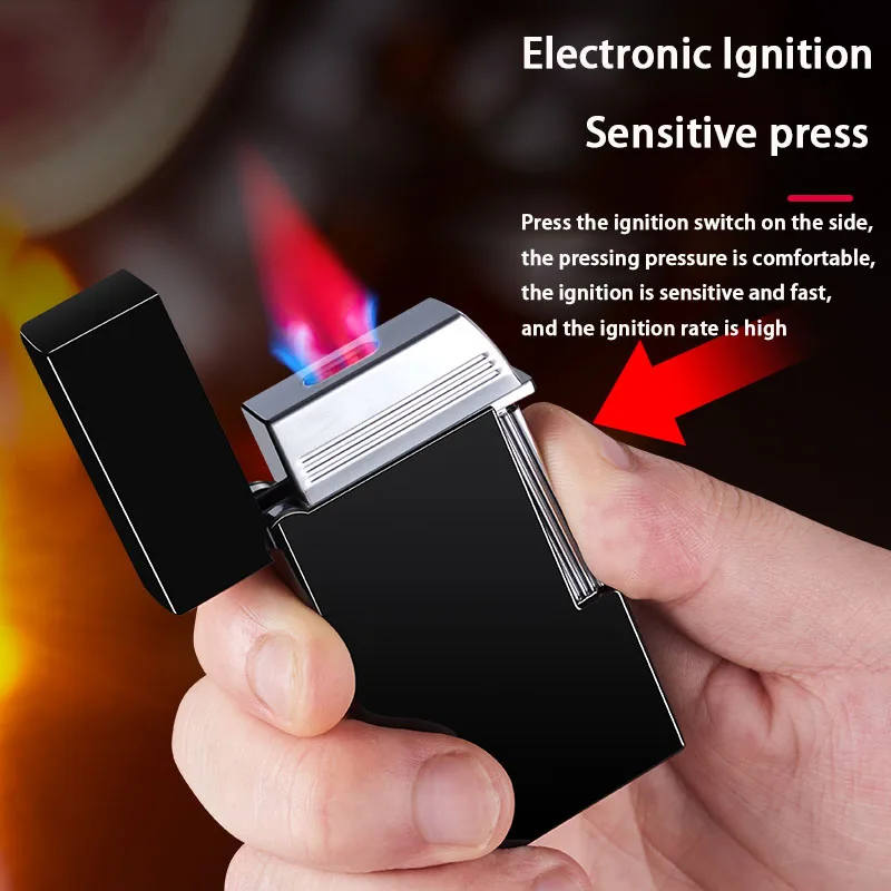 Debang windproof lighter creative portable customizable logo wholesale flat pink flame classic cigarette lighter