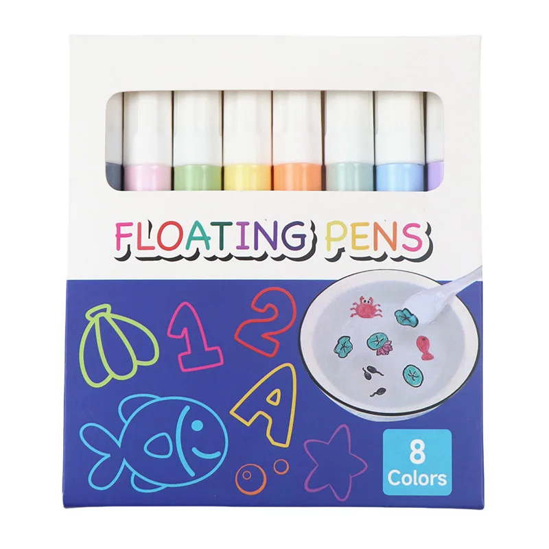 Magic Floating Pen Set - 8/6 Colors Water Drawing Pen for Kids, DIY Magic Pen Set, Water Doodle Pens
