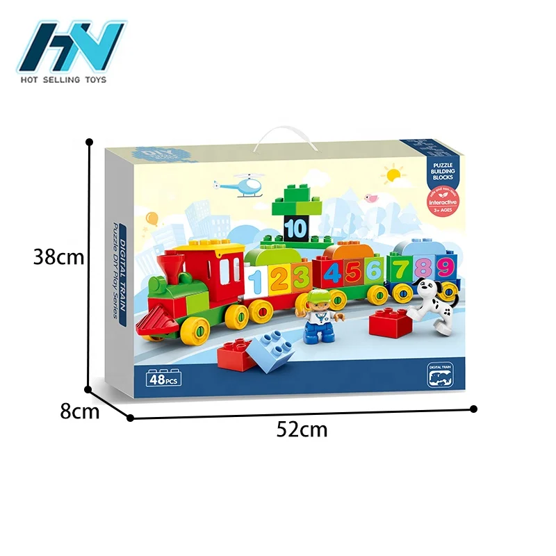 Children creative interactive puzzle block numbers toys blocks toys building with 48pcs