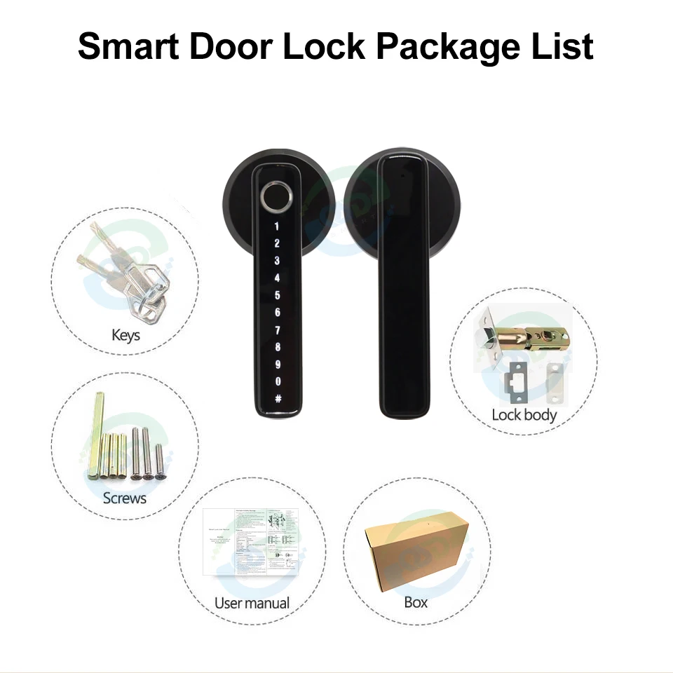 Fingerprint Recognition Handle Easy Installation Smart Lock Tuya Ttlcok App Voice Control Smart Alarm Door Lock Cerradura