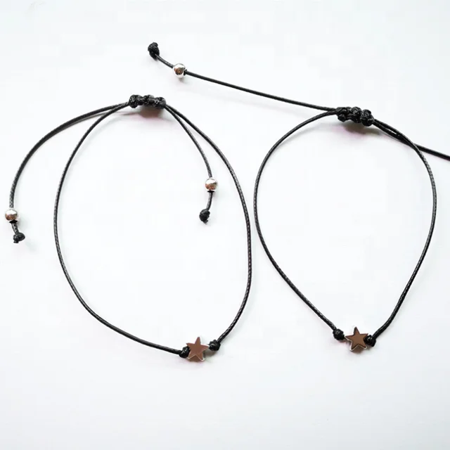 Wholesale Friendship Woven Bracelet Bangle Star Spacer Beaded Charm Jewelry Make A Wish Bracelet And Customize Wish Card