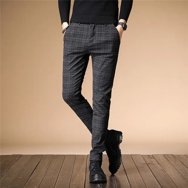 
2019 OME latest trousers casual check pencil pants narrow trousers new style 2013 men casual pants trousers 