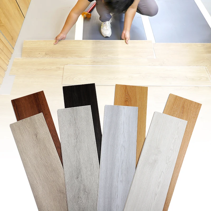 waterproof wood grain 4mm 5mm 6mm 7mm 8mm pvc click lock spc flooring lvp flooring vinyl plank luxury vinyl flooring with IXPE