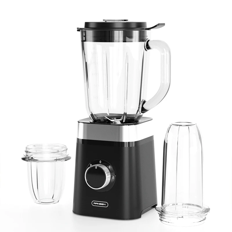 RANBEM 1500ML Glass Jug Fruit Juice Smoothie Maker Ice Crusher Electric Jug Mixer and Grinder 2 Speeds & Pulse Setting