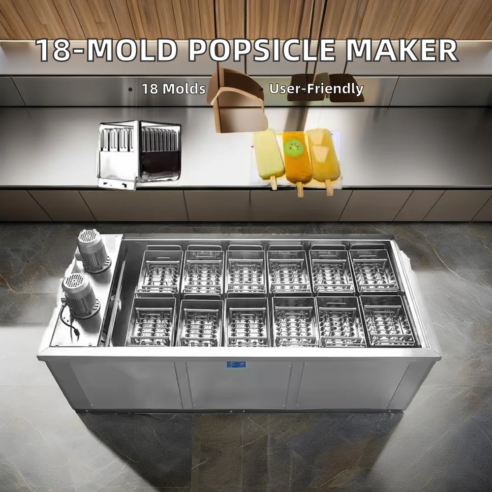 8 12 16 18 Molds Ice Popsicle Machine New Condition Ice Cream Ice Lolly Maker with Fruit Water Milk Ingredients