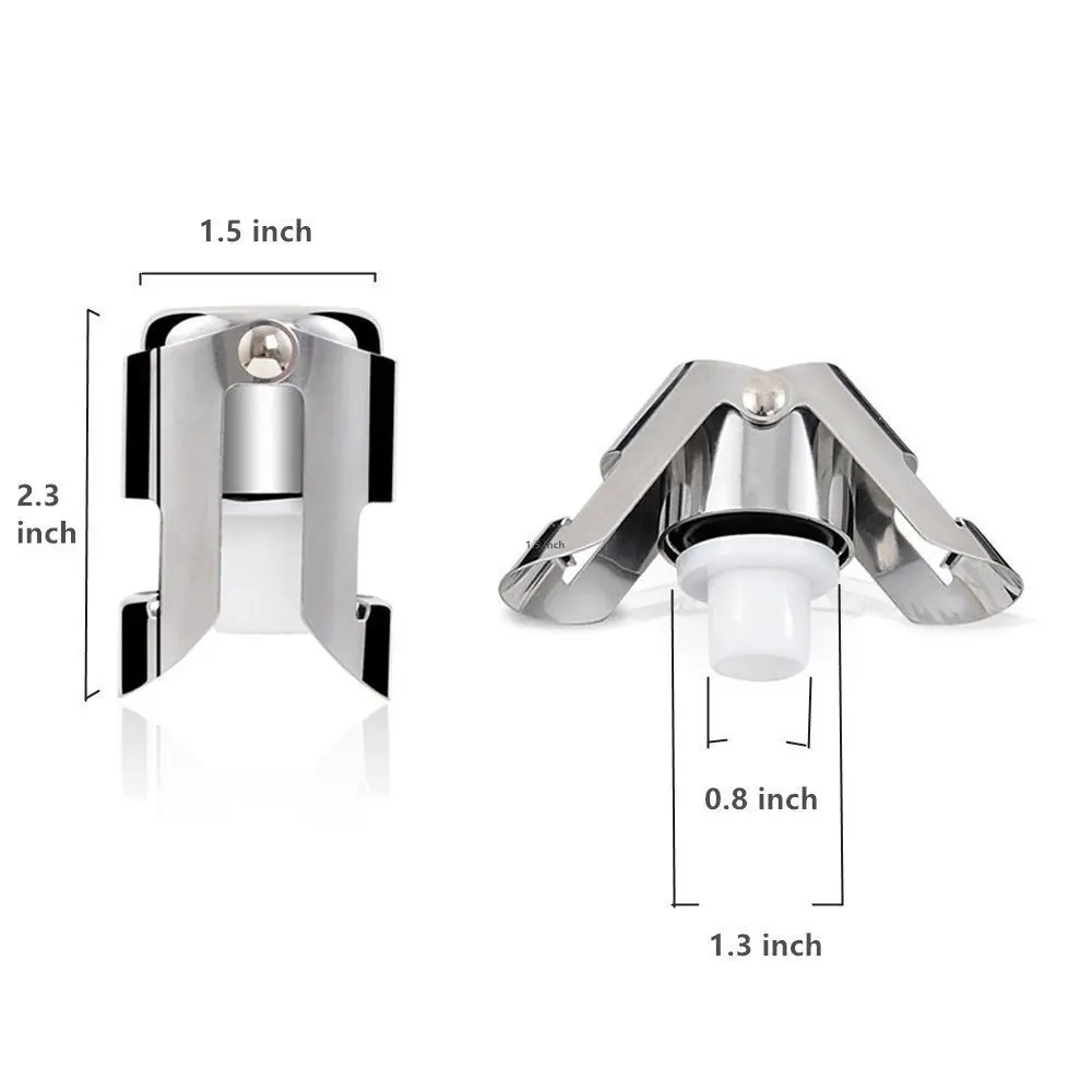 Customized logo stainless steel champagne sparkling wine bottle stopper with strong sealing and reuse