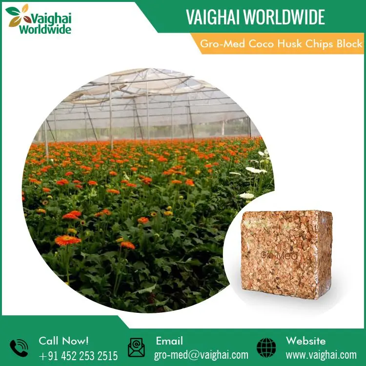 New Product Coir Peat Bulk Stock Coconut Husk Chips Block