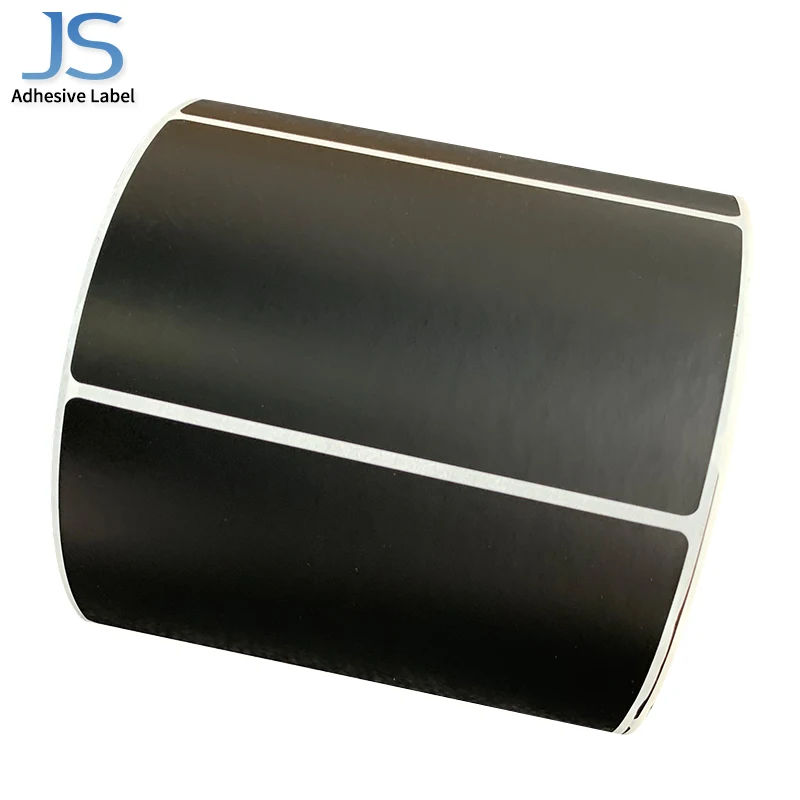 
60mm*50mm Custom Adhesive Paper Stickers Roll Matte Black Packaging Labels price 