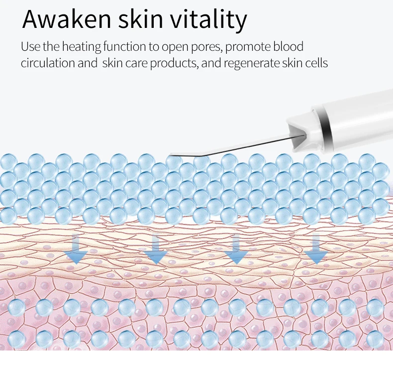 led 650nm Ultrasonic vibration EMS Heating Spatula skincare tools Pore Cleaner Blackhead  Facial Deep Cleansing  device at home