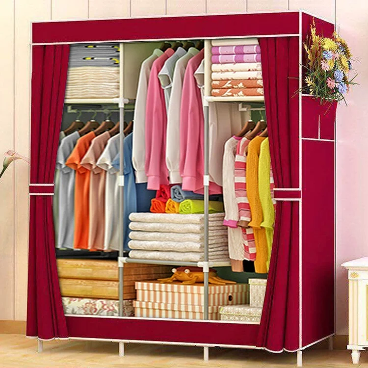 Portable assembled non-woven fabric wardrobe lightweight folding cupboard clothes wardrobe