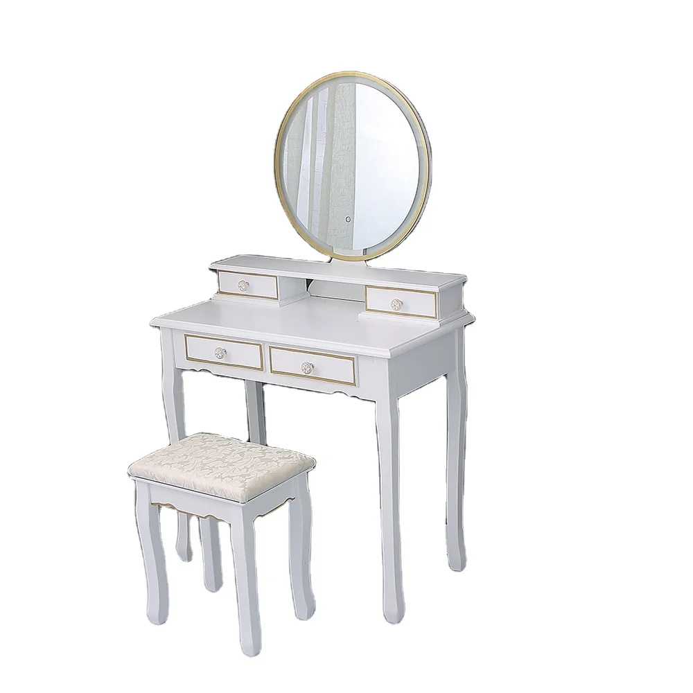Gloss White  4 Drawer Buy Cheap Dressing Table With Led Lights